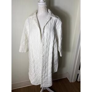 Waterworks White Quilted Short Sleeve Coat Sz L